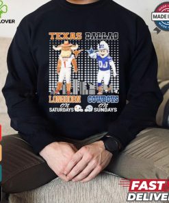 Texas Longhorn On Saturdays Dallas Cowboys On Sundays Character Shirt