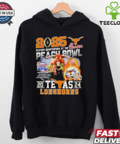 Texas Longhorns 2025 Playoff Quarterfinal at The Chick-fil-A Peach Bowl Shirt, celebrating the Longhorns' appearance in this prestigious playoff game with a bold, team-centered design.