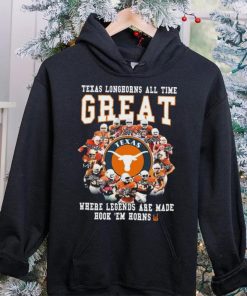 Texas Longhorns All Time Great Where Legends Are Made Hook ‘Em Horns Signatures Shirt