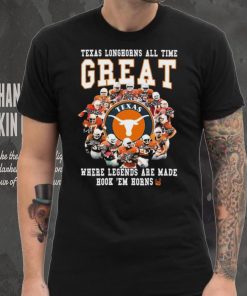 Texas Longhorns All Time Great Where Legends Are Made Hook ‘Em Horns Signatures Shirt