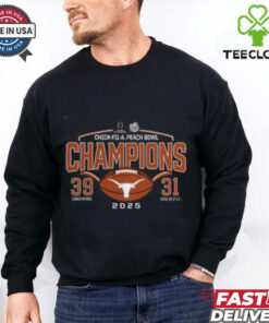 Texas Longhorns College Football Playoff 2025 Peach Bowl Champions Victory Ahead Two Sides Unisex T Shirt
