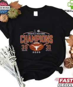 Texas Longhorns College Football Playoff 2025 Peach Bowl Champions Victory Ahead Two Sides Unisex T Shirt