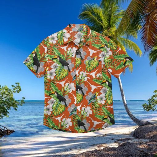 Texas Longhorns Floral Hawaiian Shirt