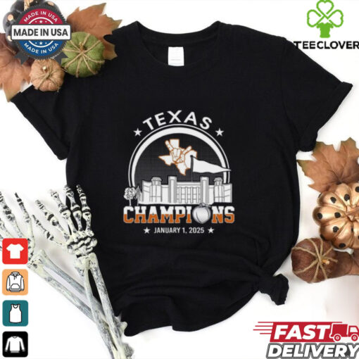 Texas Longhorns Football January 1 2025 Rose Champions Skyline Shirt