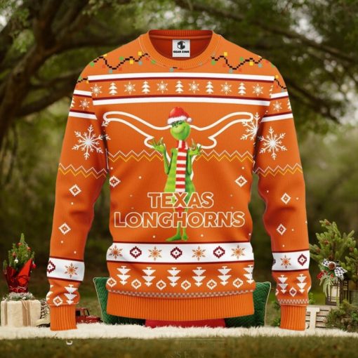 Texas Longhorns Funny Grinch Christmas Ugly Sweater Christmas Gift Ideas For Fans