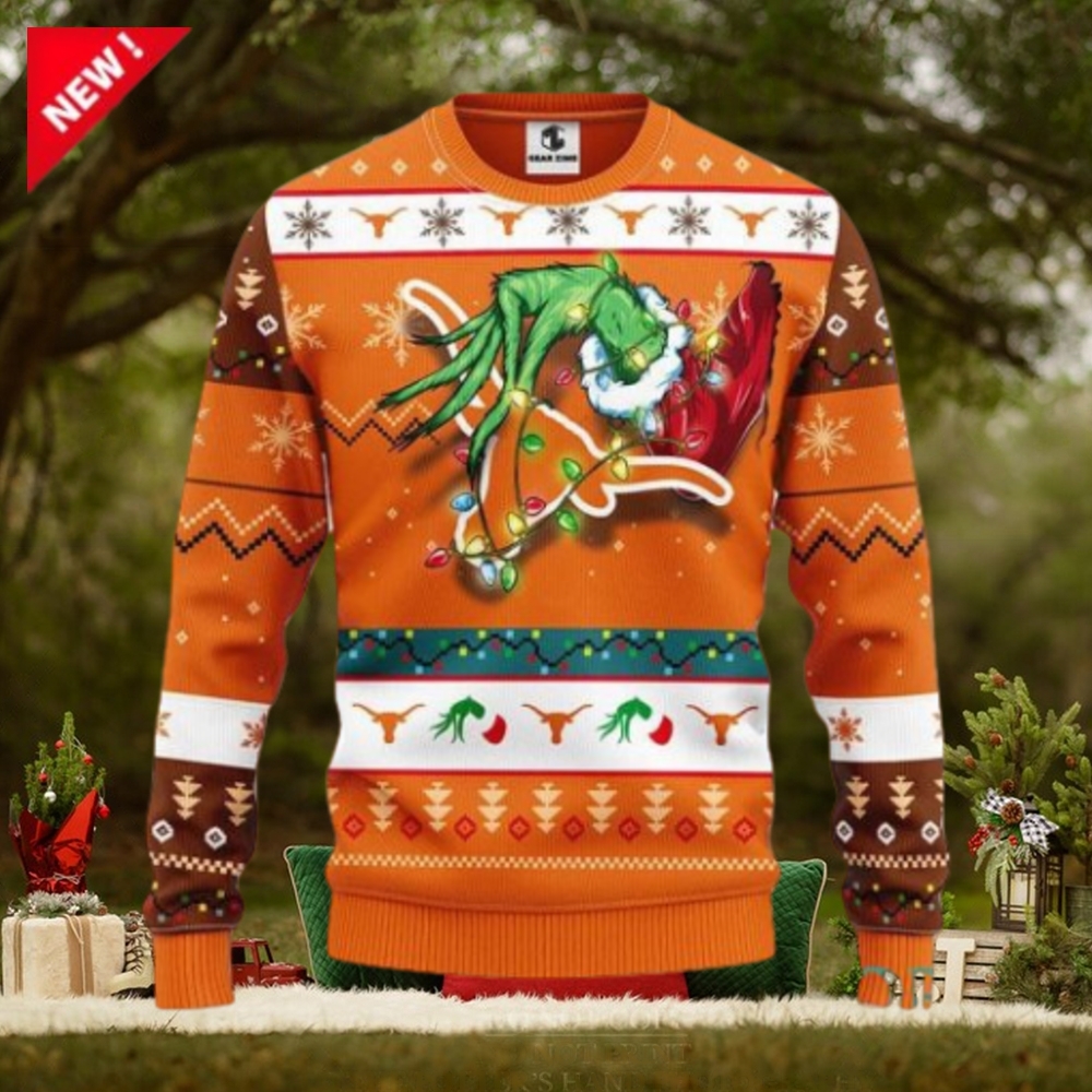 Texas Longhorns Grinch Ugly Christmas Sweater Texas Longhorns Grinch Ugly Christmas Sweater