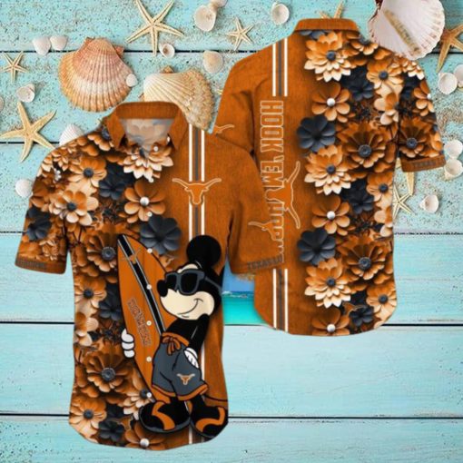 Texas Longhorns Hawaiian Shirt Mickey Love Surfing Trending Summer Gift