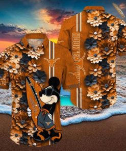 Texas Longhorns Hawaiian Shirt Mickey Love Surfing Trending Summer Gift