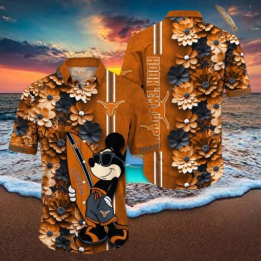 Texas Longhorns Hawaiian Shirt Mickey Love Surfing Trending Summer Gift