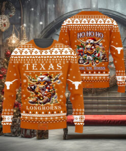 Texas Longhorns Hook Em Horns Christmas Sweater1