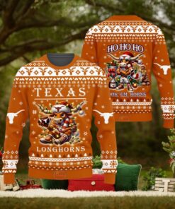 Texas Longhorns Hook Em Horns Christmas Sweater1