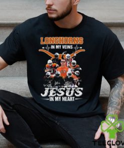 Texas Longhorns In My Veins Jesus In My Heart Signatures Shirt