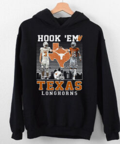 Texas Longhorns Jordan Whittington Arch Manning Hook ‘Em T Shirt 2 Texas Longhorns Jordan Whittington Arch Manning Hook ‘Em T Shirt
