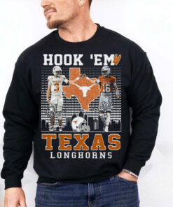 Texas Longhorns Jordan Whittington Arch Manning Hook ‘Em T Shirt 3 Texas Longhorns Jordan Whittington Arch Manning Hook ‘Em T Shirt