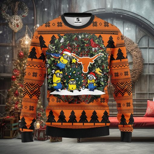 Texas Longhorns Minion Christmas Ugly Sweater