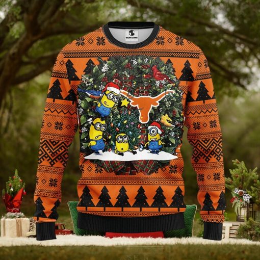 Texas Longhorns Minion Christmas Ugly Sweater