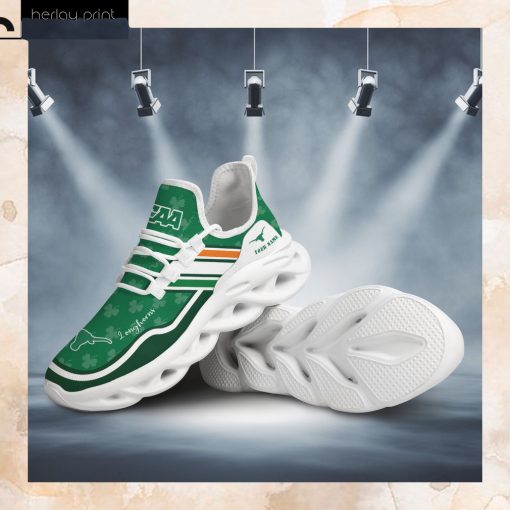 Texas Longhorns NCAA Logo St. Patrick’s Day Shamrock Custom Name Clunky Max Soul Shoes Sneakers For Mens Womens