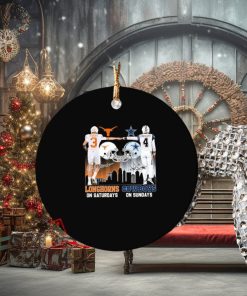 Texas Longhorns On Saturdays Dallas Cowboys On Sundays Ewers And Prescott Signatures Ornament Custom Name