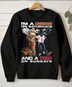 Texas Longhorns On Saturdays Houston Texans On Sundays Football Fan T Shirt