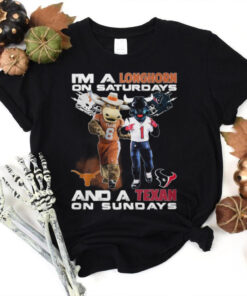 Texas Longhorns On Saturdays Houston Texans On Sundays Football Fan T Shirt