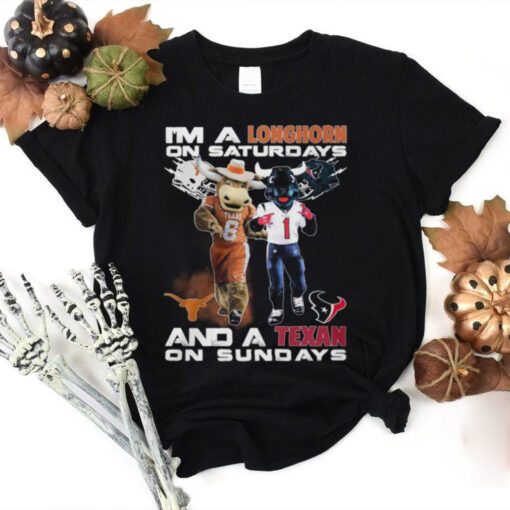 Texas Longhorns On Saturdays Houston Texans On Sundays Football Fan T Shirt
