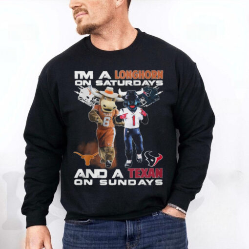 Texas Longhorns On Saturdays Houston Texans On Sundays Football Fan T Shirt