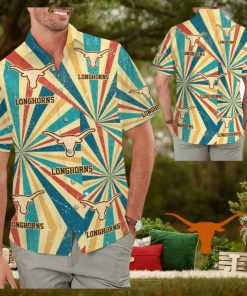 Texas Longhorns Retro Vintage Style Tropical Hawaiian Shirts for Summer Vacation