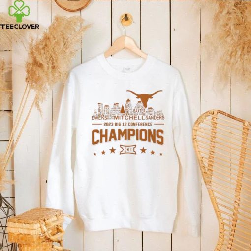 Texas Longhorns Skyline Players Name 2023 Big 12 Conference Football Champions Skyline Shirt