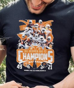 Texas Longhorns Team 2023 Dr Pepper Big 12 Champions 49 21 Oklahoma State Shirt