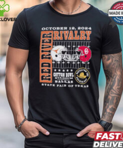 Texas Longhorns Vs. Oklahoma Sooners 2024 Red River Rivalry Helmet To Helmet Shirt
