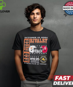 Texas Longhorns Vs. Oklahoma Sooners 2024 Red River Rivalry Helmet To Helmet Shirt 1 Texas Longhorns Vs. Oklahoma Sooners 2024 Red River Rivalry Helmet To Helmet Shirt