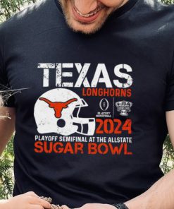 Texas Longhorns football 2024 playoff semifinal at the Allstate Sugar Bowl helmet logo shirt