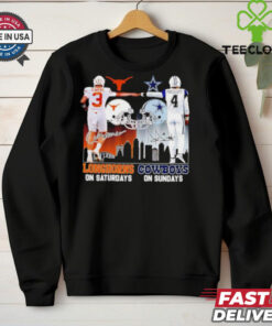 Texas Longhorns on saturdays vs Dallas Cowboys on sundays skyline shirt