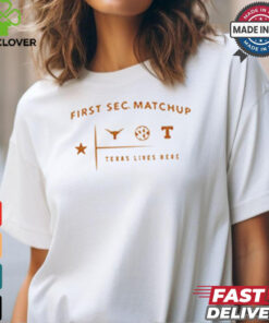 Texas Longhorns vs. Tennessee Football First SEC Game Matchup T Shirt 1 Texas Longhorns vs. Tennessee Football First SEC Game Matchup T Shirt