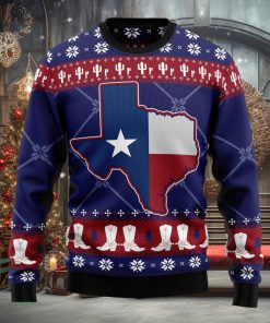 Texas Map Symbols Pattern Ugly Christmas Sweater Thankgiving Gift Men Women