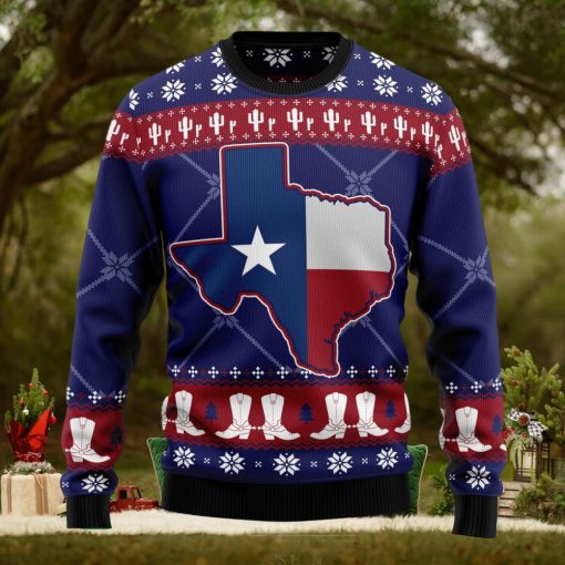 Texas Map Symbols Pattern Ugly Christmas Sweater Thankgiving Gift Men Women