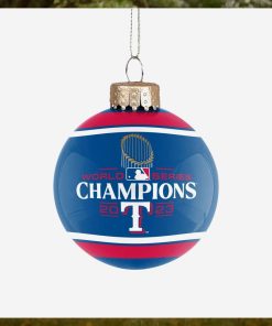 Texas Rangers 2023 World Series Champions Glass Ball Ornament