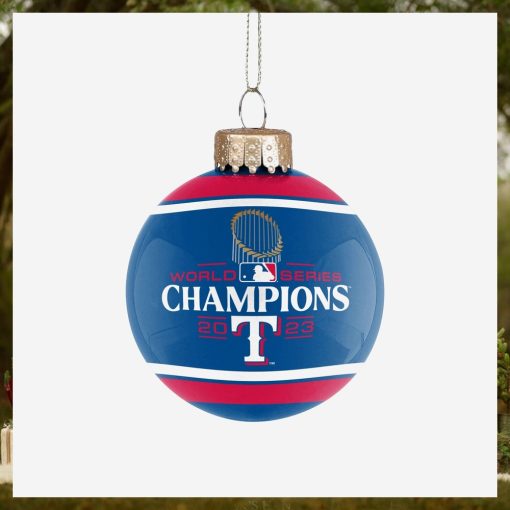 Texas Rangers 2023 World Series Champions Glass Ball Ornament