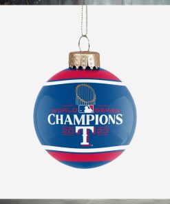 Texas Rangers 2023 World Series Champions Glass Ball Ornament