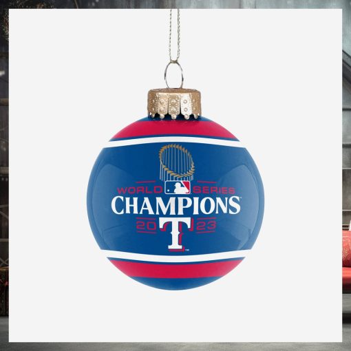 Texas Rangers 2023 World Series Champions Glass Ball Ornament