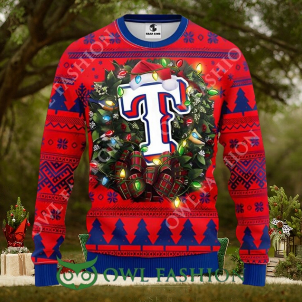 Texas Rangers Big Logo Ugly Christmas Sweater Texas Rangers Big Logo Ugly Christmas Sweater