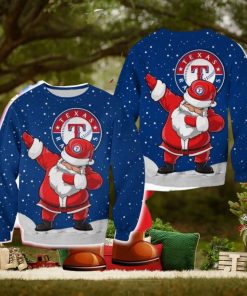 Texas Rangers Christmas Dab Santa Ugly Sweater For Fans AOP Gift Holidays