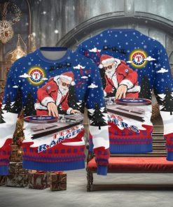 Texas Rangers Christmas Funny DJ Santa New Style Knitted Sweater