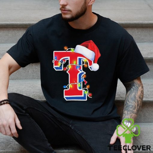 Texas Rangers Christmas Light Logo Santa Hat Sweater