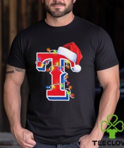 Texas Rangers Christmas Light Logo Santa Hat Sweater