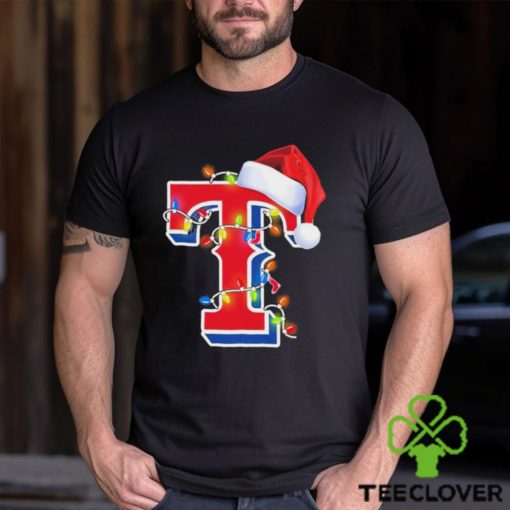 Texas Rangers Christmas Light Logo Santa Hat Sweater