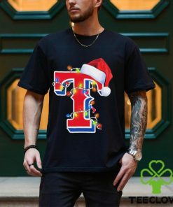 Texas Rangers Christmas Light Logo Santa Hat Sweater