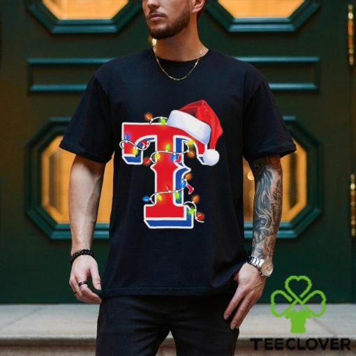 Texas Rangers Christmas Light Logo Santa Hat Sweater