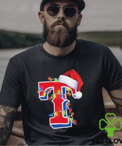 Texas Rangers Christmas Light Logo Santa Hat Sweater