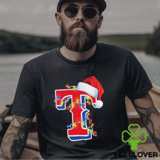 Texas Rangers Christmas Light Logo Santa Hat Sweater